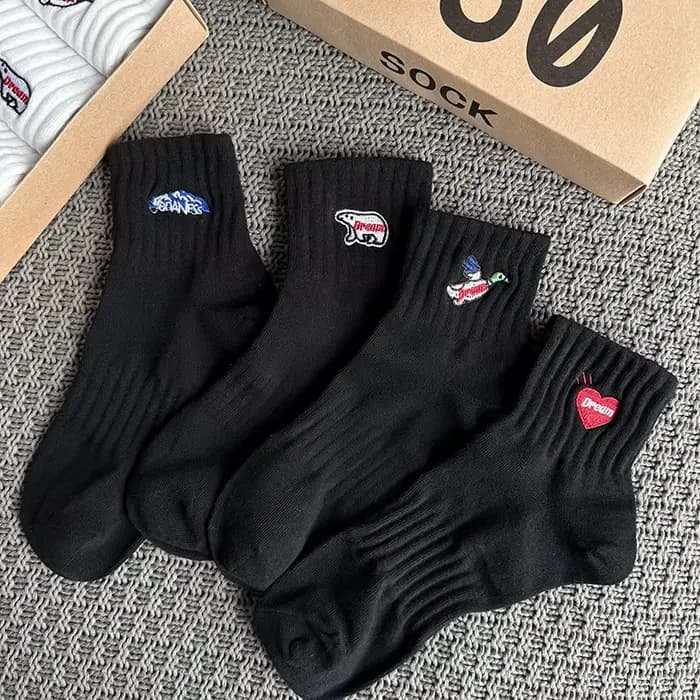 4 paires/boîte de chaussettes pour hommes