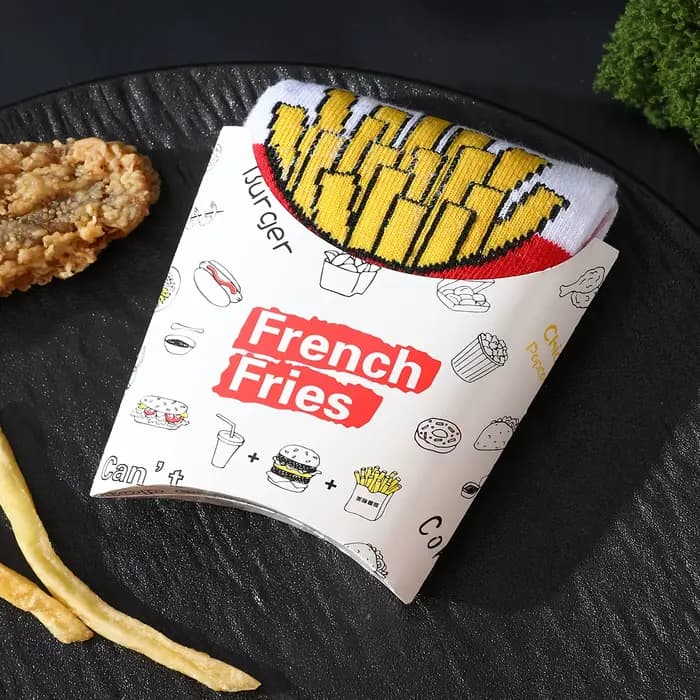 Chaussettes à motif de frites rouges amusantes