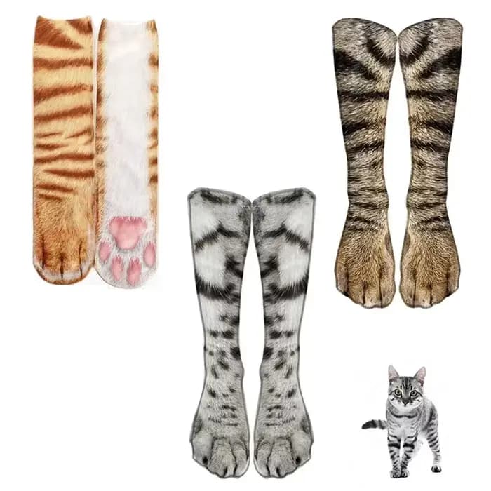 Nouveau drôle léopard tigre coton chaussettes pour femmes heureux Animal Kawaii unisexe chat