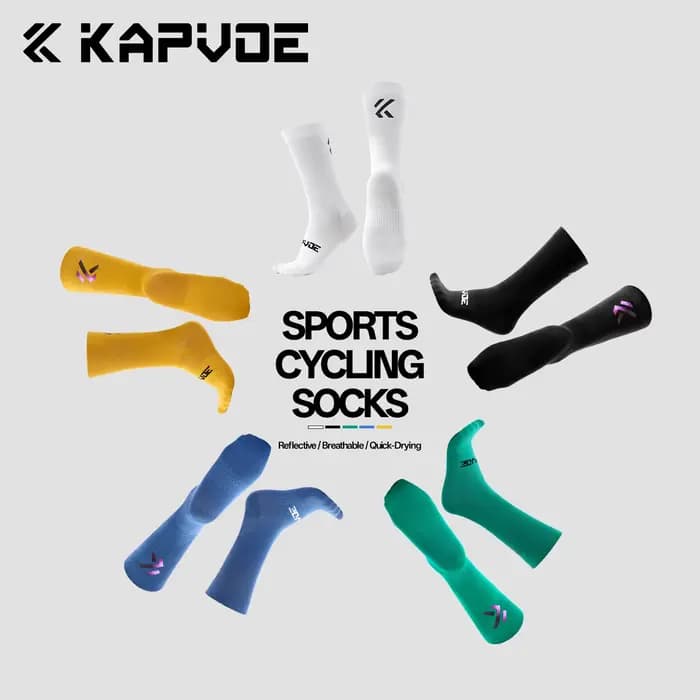 Chaussettes de cyclisme Kapvoe 2026, chaussettes de sport antidérapantes pour hommes et femmes, idéales pour le vélo, le tennis, le football et la course à pied