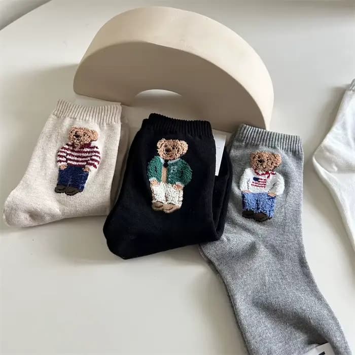 Chaussettes en coton mi-mollet pour femmes