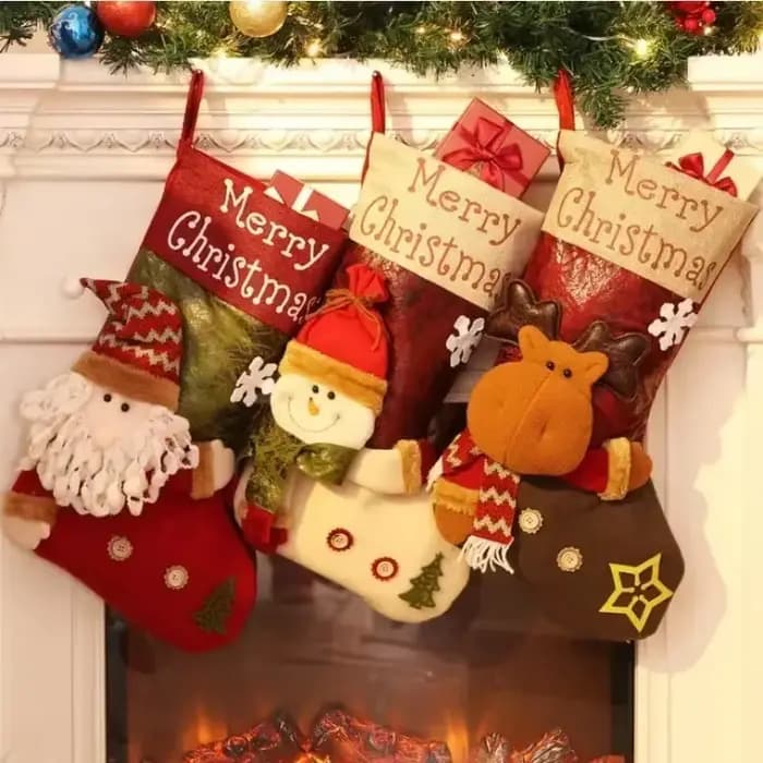 Bas de Noël avec Bonhomme de Neige