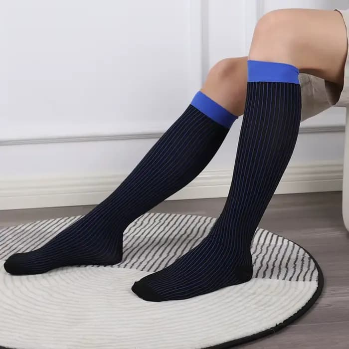 Injoptics-Chaussettes mi-longues au genou pour hommes