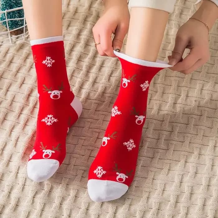 Chaussettes de noël en coton épais
