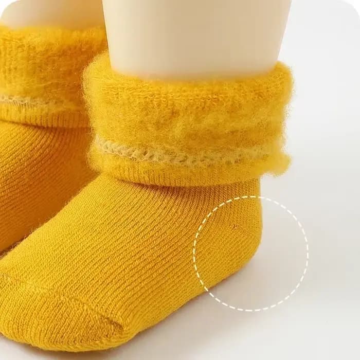 Chaussette en coton thermique en peluche pour nouveau-né