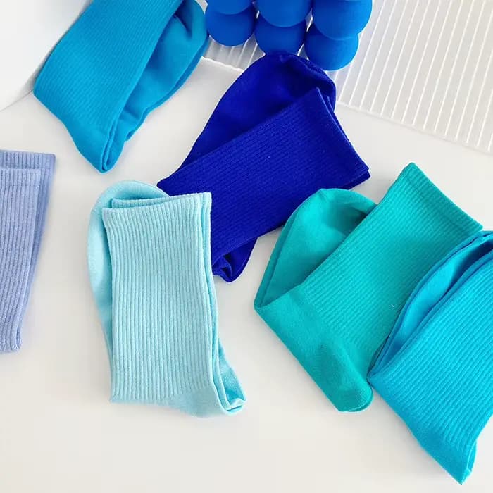 1 paire de chaussettes bleues pour femmes