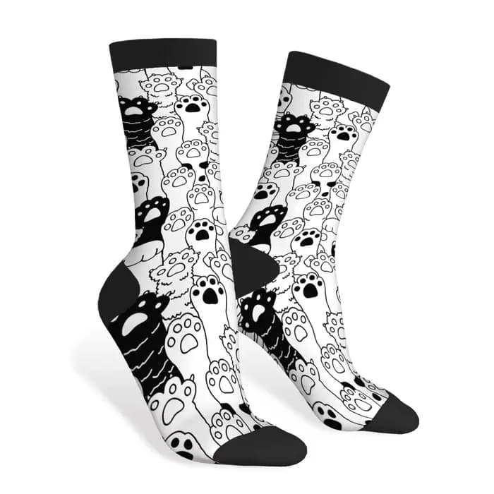 Chaussettes drôles de patte de chat pour femmes et hommes
