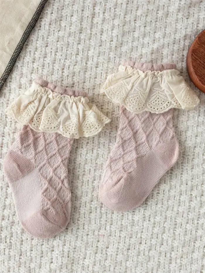 3 paires/lot de chaussettes pour bébés filles