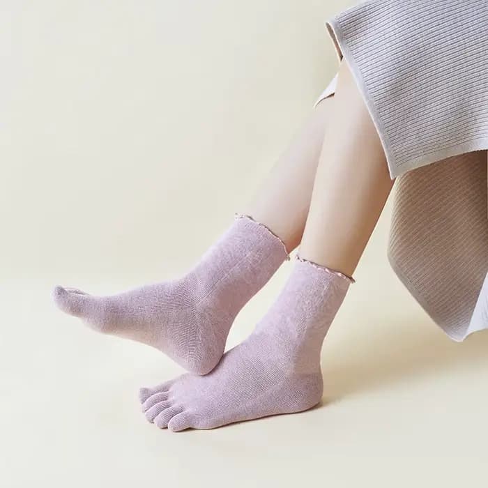 Chaussettes à cinq doigts en coton pour femmes