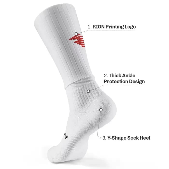RION chaussettes de cyclisme unisexe avec soutien de la cheville tenue de sport vélo course basket-ball vélo athlétique Trekking mi-mollet respirant