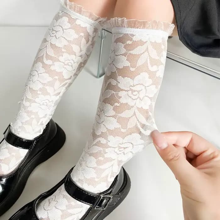 Chaussettes coréennes en dentelle pour filles