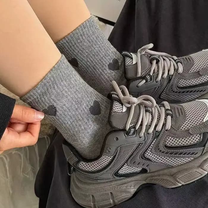 Chaussettes à motif en forme de cœur pour femmes