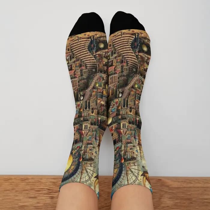 Catégorie de création d'image couleur fantaisie Chaussettes Nouveauté Amusant Joyeux Halloween