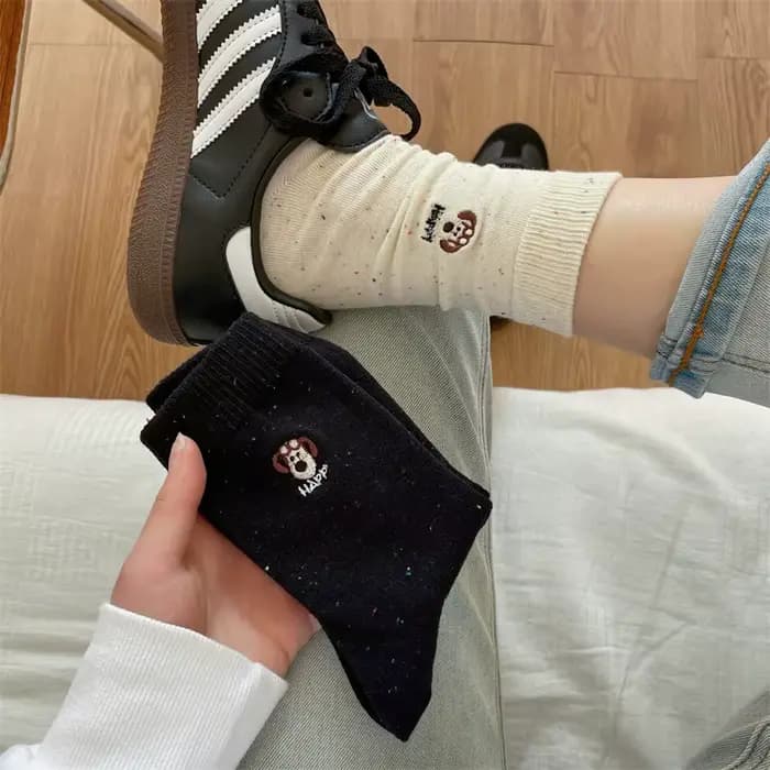 Chaussettes mi-tube en coton pour femmes