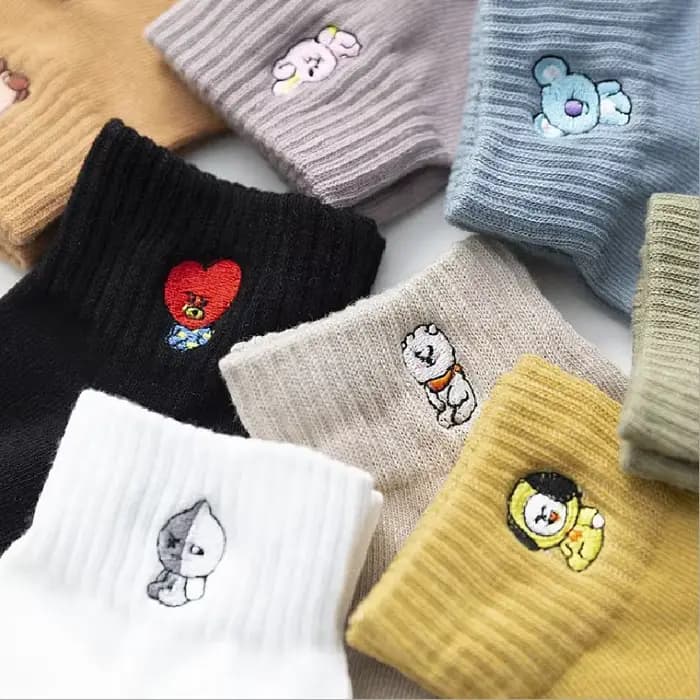 3 paires de chaussettes imprimées dessin animé Kawaii pour femmes