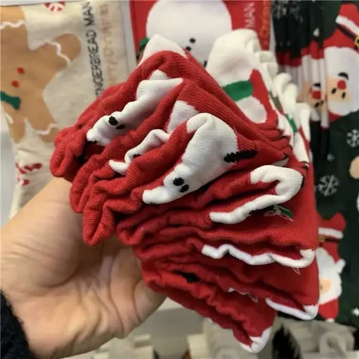 4 paires hommes femmes chaussettes imprimées de noël dessin animé bonhomme de neige pain d'épice homme renne père