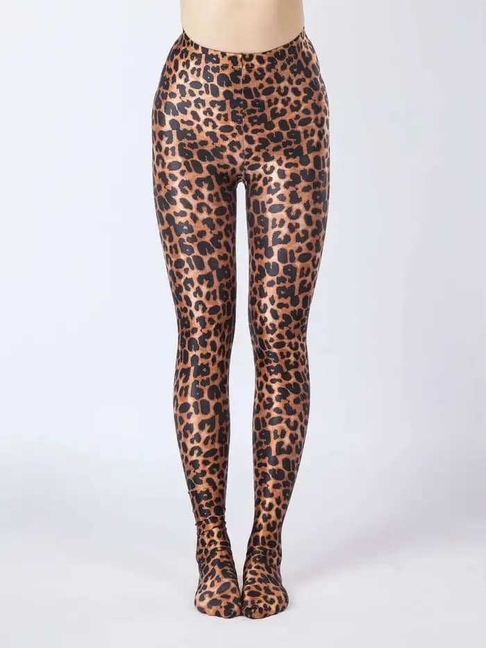 Collants léopard brillants