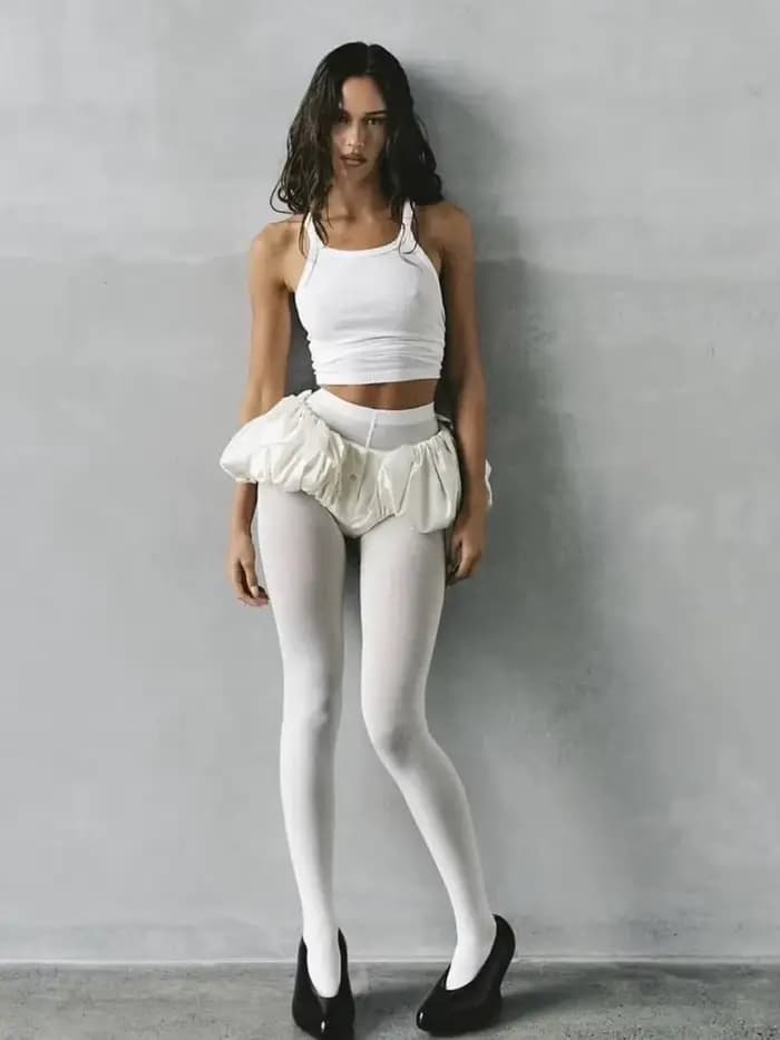 Kave-Collants blancs opaques pour femmes
