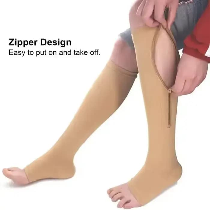 Chaussettes de compression médicales à fermeture éclair pour femmes et hommes