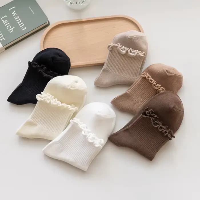 Chaussettes courtes à volants pour femmes