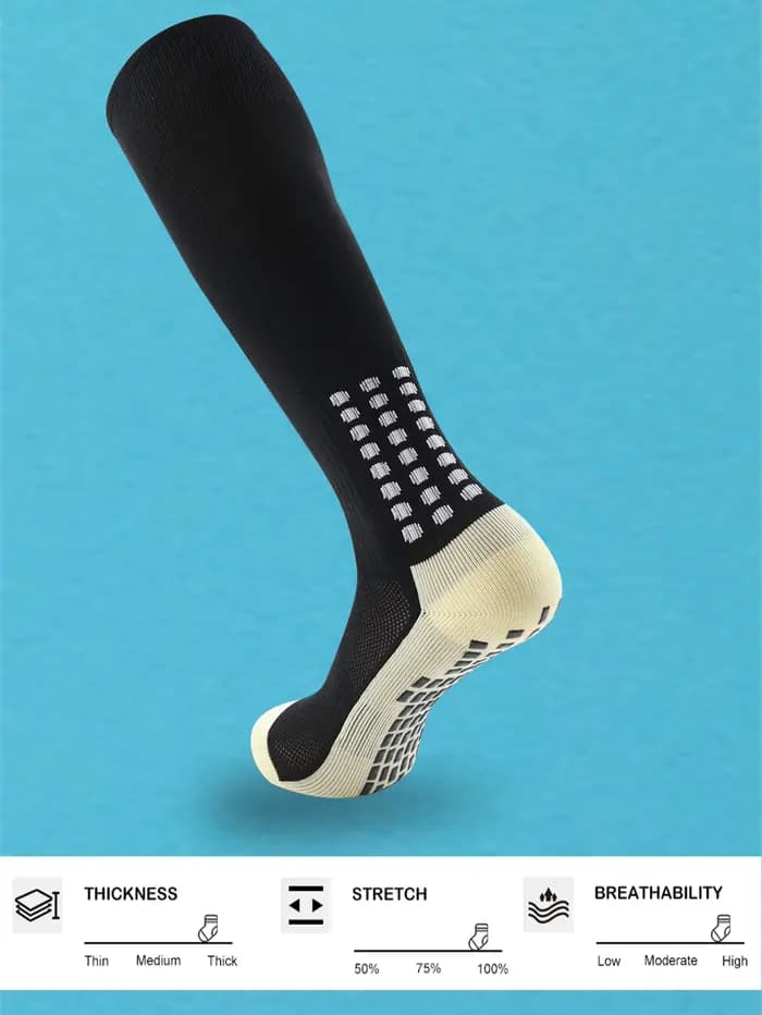1 paire de chaussettes de football pour hommes avec poignée