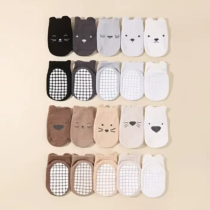 10 paires de chaussettes antidérapantes pour bébé