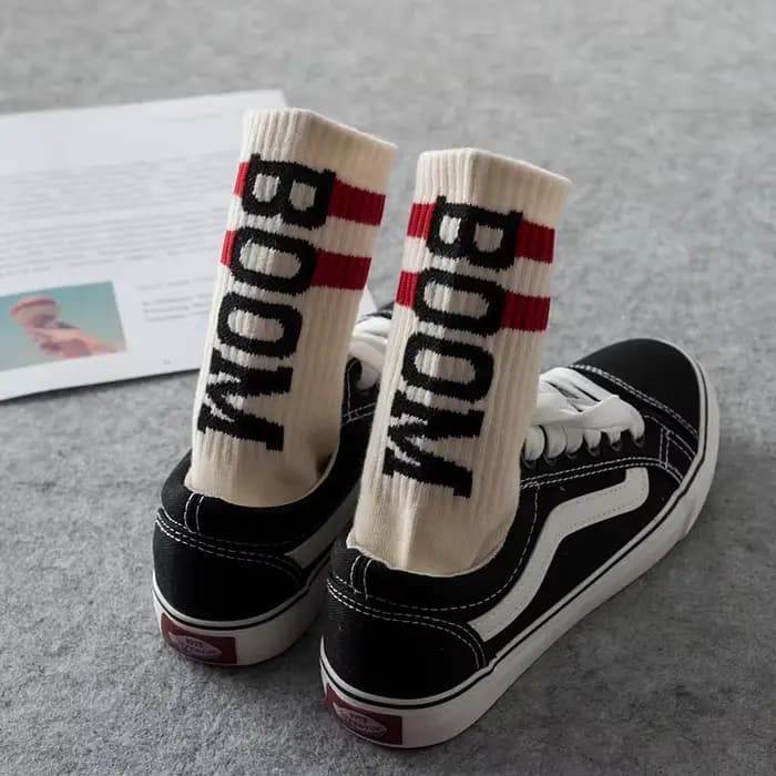 Tide marque chaussettes mâle lettre BOOM Tube