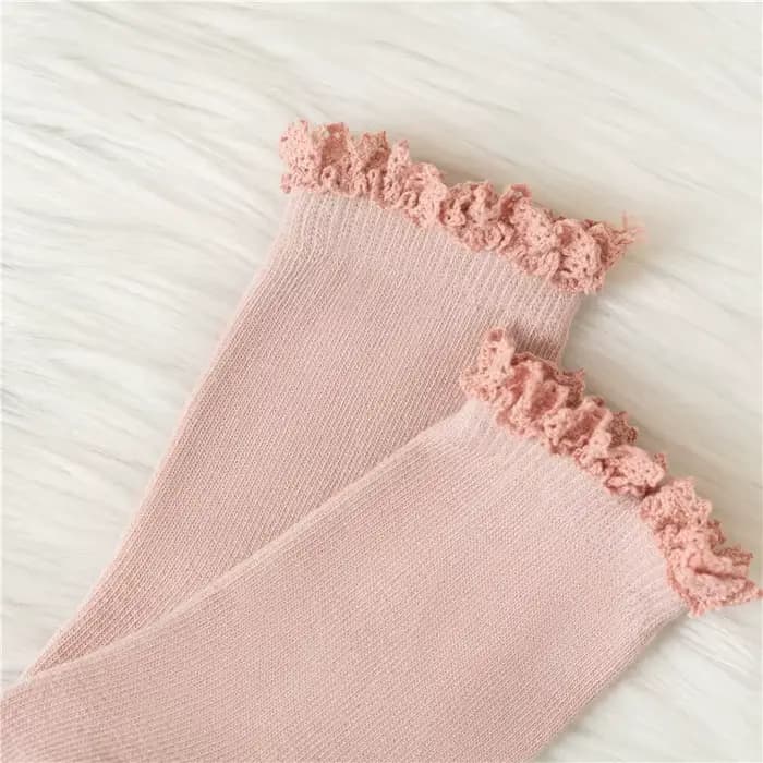 Chaussettes en coton à volants pour enfants