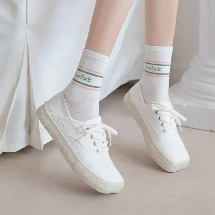 Chaussettes tube rose fraise pour femmes