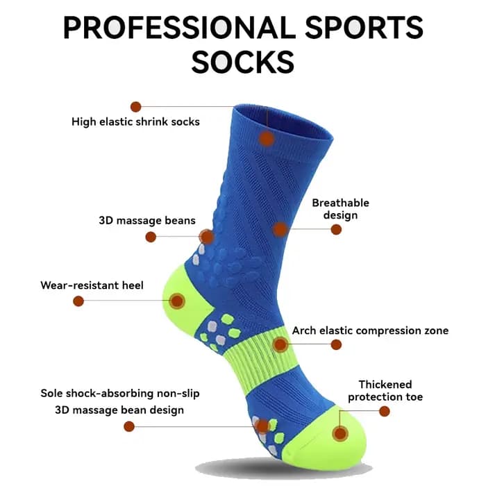 Loogdeel Colorblock Marathon Sport équipage chaussette pour homme femme adulte adolescent cyclisme Football chaussettes de Compression