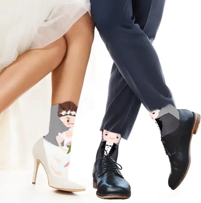 2 paires de chaussettes de mariage