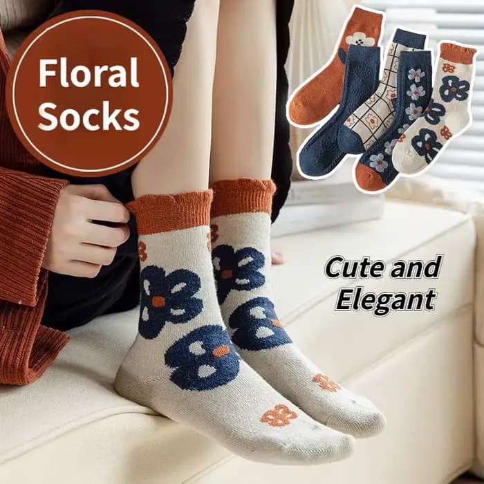 5 paires de chaussettes tricotées à Tube moyen rétro pour femmes