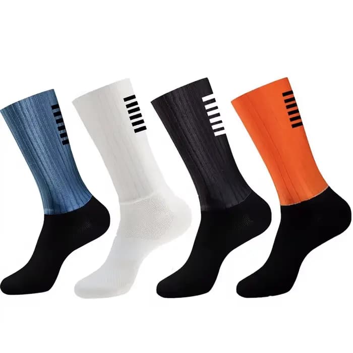 Chaussettes aérodynamiques de cyclisme en Silicone