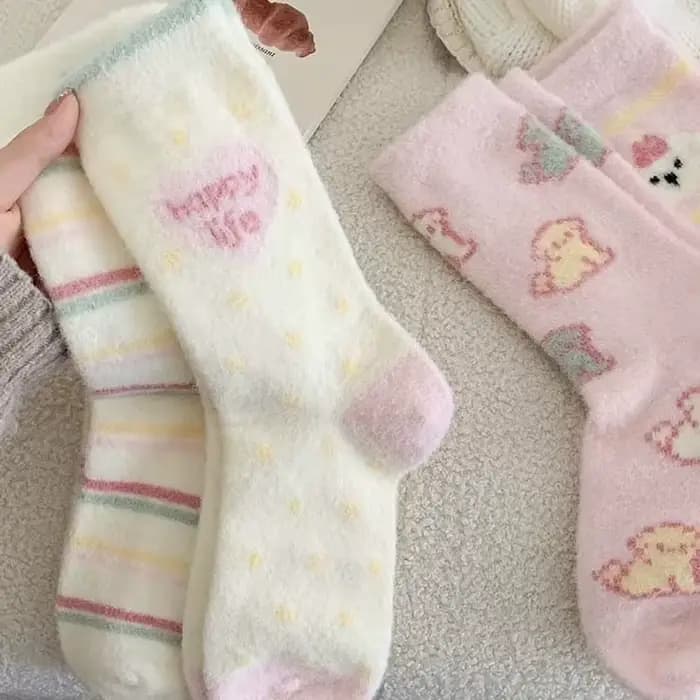Chaussettes en laine épaissie pour femme