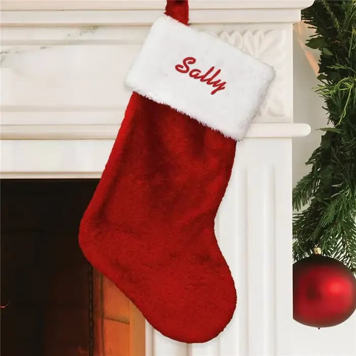 Bas de noël en peluche personnalisés