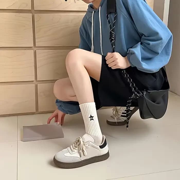 5 paires de chaussettes rayées noires et blanches pour femmes