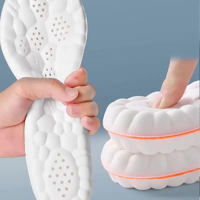 1 paire de semelles intérieures de sport en latex, souples, haute élasticité, orthopédiques, respirantes, amortissantes, avec soutien de la voûte plantaire