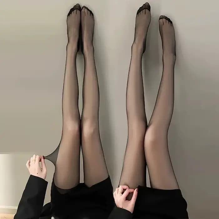 Haute élastique femmes Sexy bas collants grande taille été mince couleur de peau bas