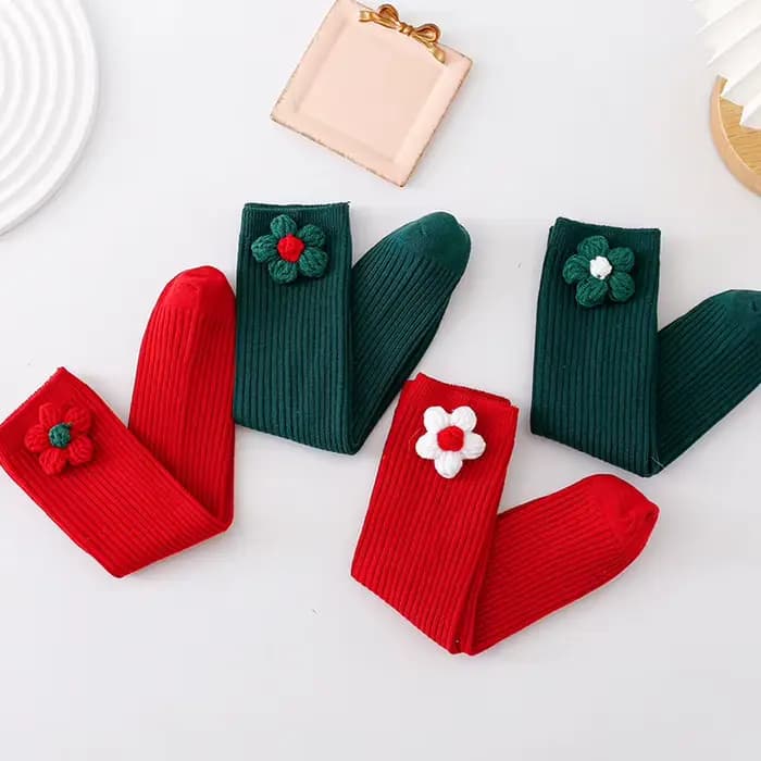 Chaussettes de Noël en coton respirant pour enfants