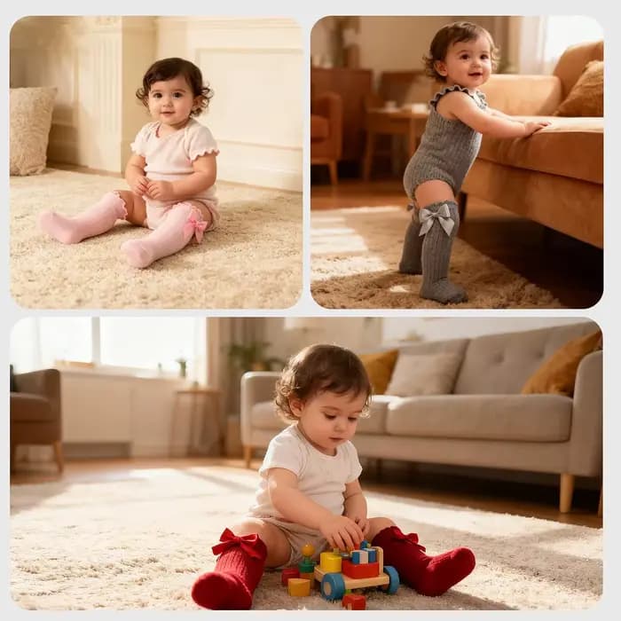 Chaussettes hautes pour bébé fille