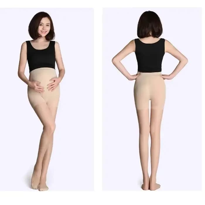 Collants de grossesse respirants sur le ventre, bas de couleur unie
