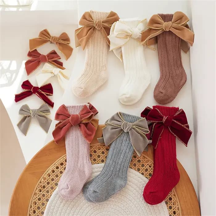 Citgeett-Chaussettes longues et douces pour bébé fille