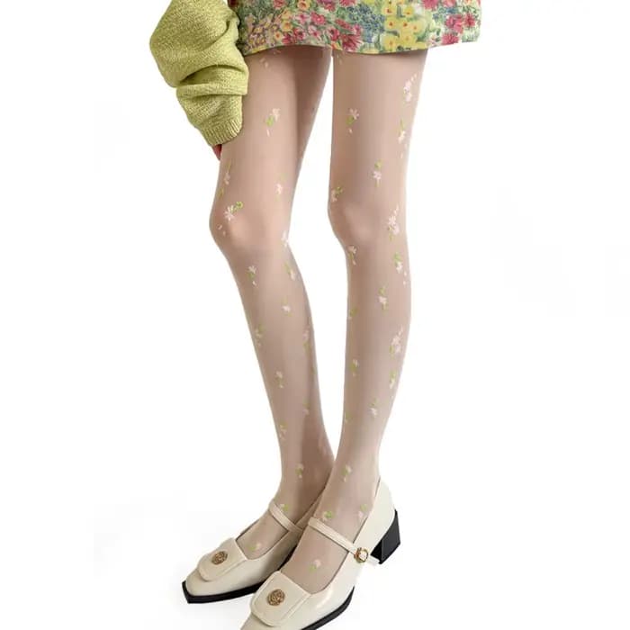 Collants pour femmes à imprimé floral