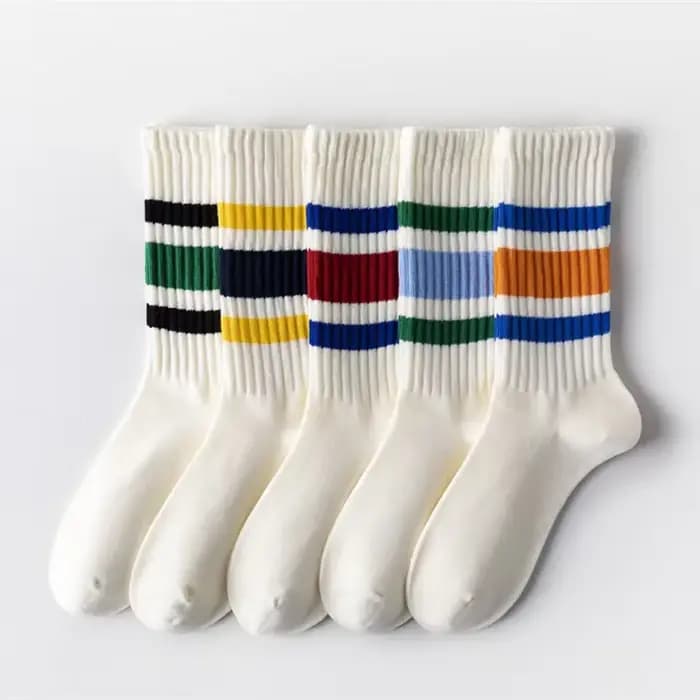 Vintage hommes rayé moyen Tube chaussettes