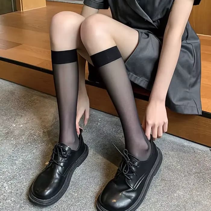 JK femme chaussettes mignon noir blanc Lolita