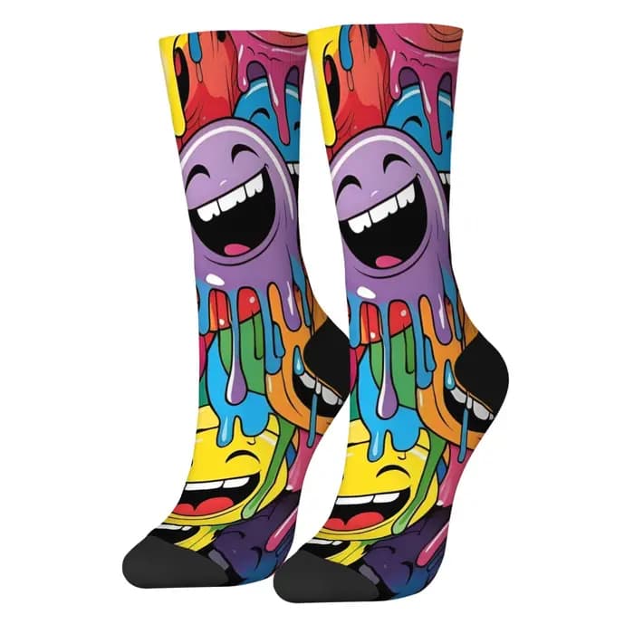 Chaussettes pour hommes avec Graffiti souriant heureux