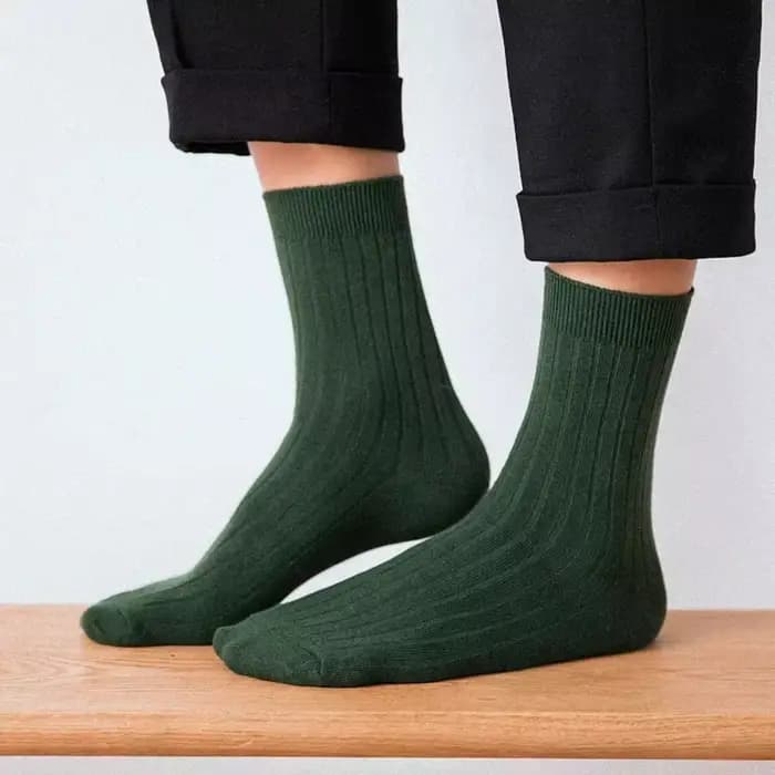 Chaussettes pour hommes automne printemps coton côtelé couleurs unies japonais basique Vintage mode multicolore