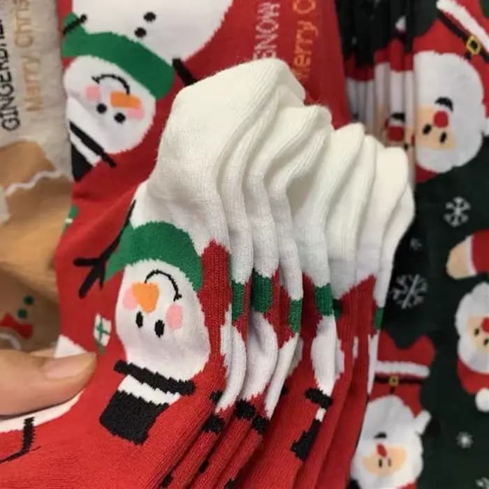 4 paires hommes femmes chaussettes imprimées de noël dessin animé bonhomme de neige pain d'épice homme renne père