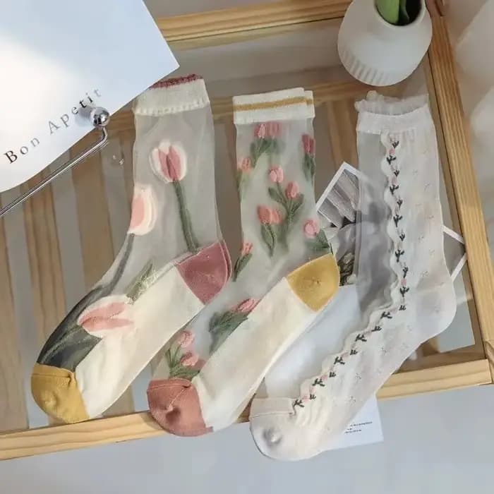 Chaussettes de mode pour femmes été respirant