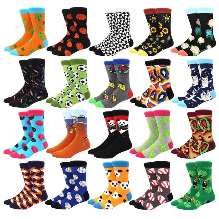 Chaussettes colorées en coton pour hommes